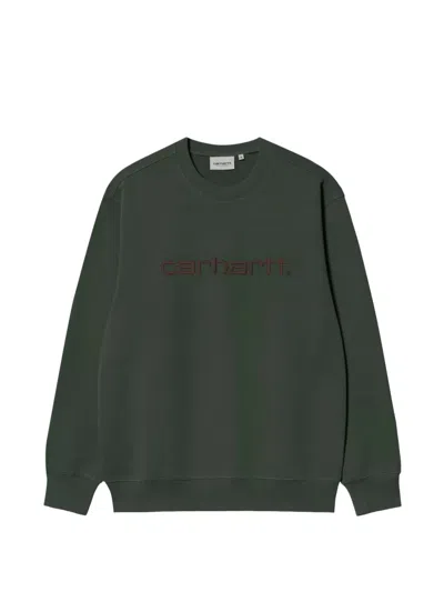 Carhartt Wip Logo Embroidered Crewneck Sweatshirt In Green