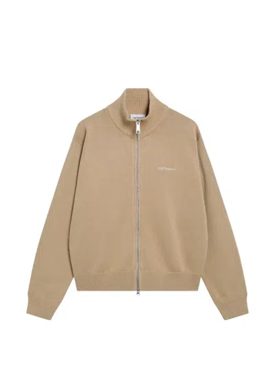 Carhartt Logo-embroidered Zip-up Sweater In Brown