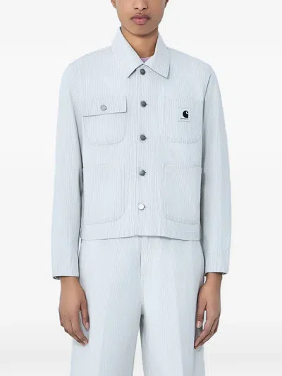 Carhartt Logo-patch Buttoned Jacket In Blue