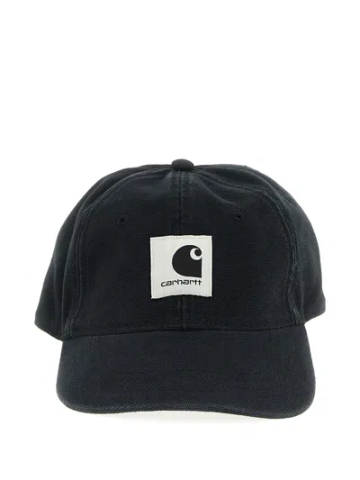Carhartt Logo-patch Canvas Baseball Cap In Black