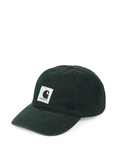 Carhartt Logo-patch Canvas Cap In Green