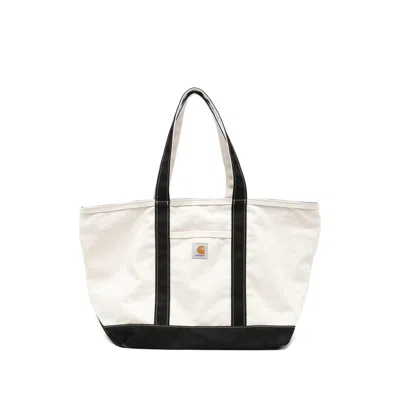 Carhartt Logo-patch Cotton Tote Bag In Neutral