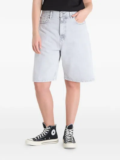 Carhartt Logo-patch Denim Shorts In Blue