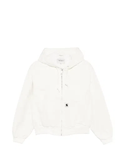 Carhartt Logo-patch Hooded Jacket In White