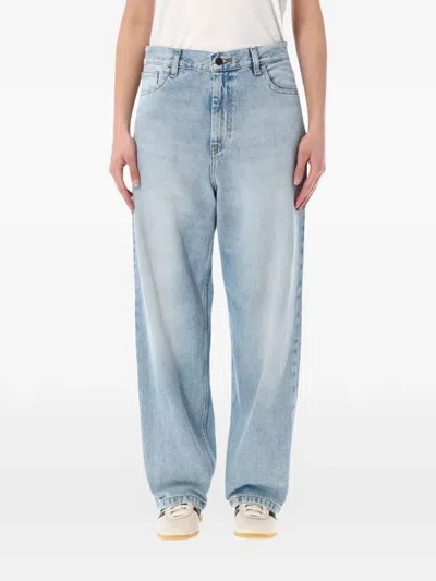 Carhartt Logo-patch Straight-leg Jeans In Blue
