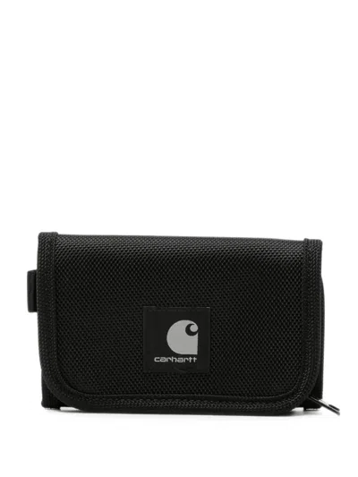 Carhartt Logo-patch Trifold Wallet In Black