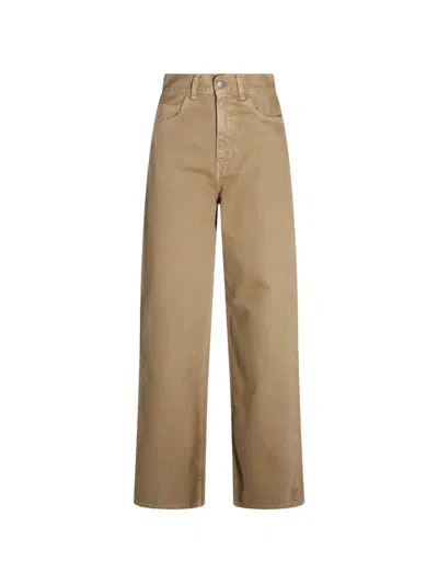 Carhartt Logo-patch Wide-leg Trousers In Brown