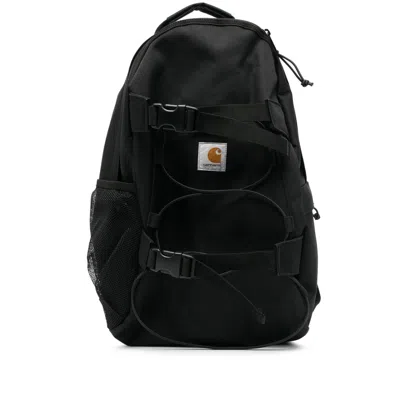 Carhartt Logo-patch Zip-up Backpack In Black