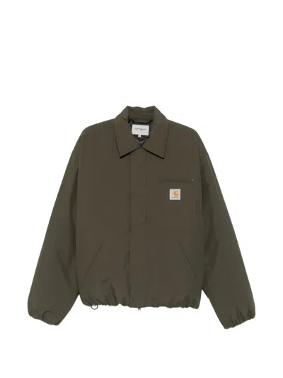 Carhartt Logo-patch Zip-up Jacket In Green