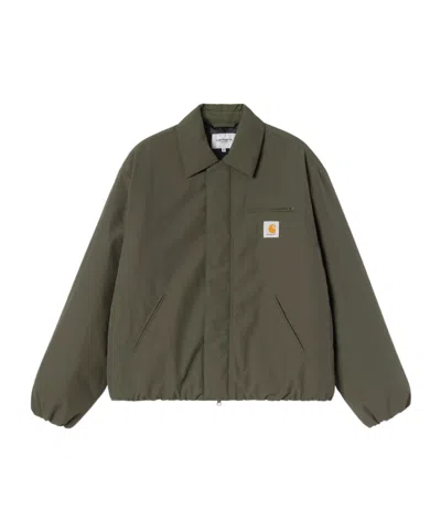 Carhartt Logo-patch Zip-up Jacket In Green