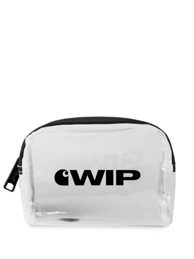 Carhartt Logo-print Transparent Make Up Bag In White