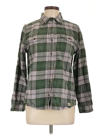 Pre-owned Carhartt Long Sleeve Button Down Shirt In Green