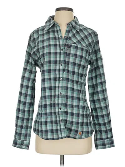 Pre-owned Carhartt Long Sleeve Button Down Shirt In Teal