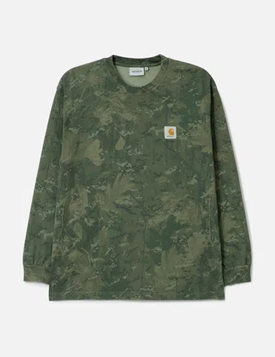 Carhartt Work In Progress Camo Combi Long Sleeve Organic Cotton T-shirt In Green
