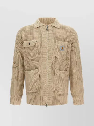 CARHARTT LONG SLEEVE CARDIGAN RIBBED TEXTURE