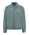 Carhartt Duke Cotton Jacket With Logo Embroidery In Silver Pine Wax