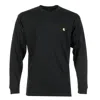 Carhartt Chase T-shirt With Crew Neck And Long Sleeves In Black