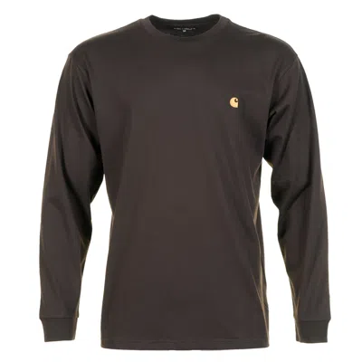 Carhartt Long Sleeve Chase T Shirt Tobacco Gold In Brown