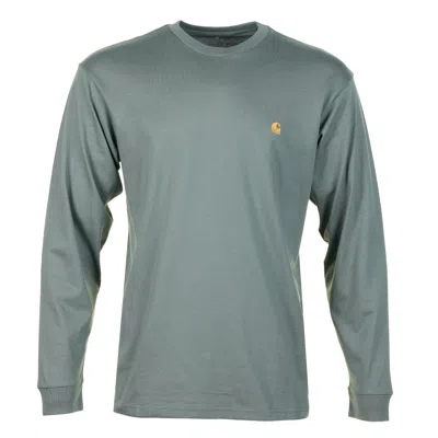 Carhartt Long Sleeve Chase T Shirt Velvet Green Gold