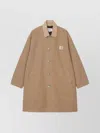 Carhartt Long Sleeve Collared Coat Front Pockets In Brown
