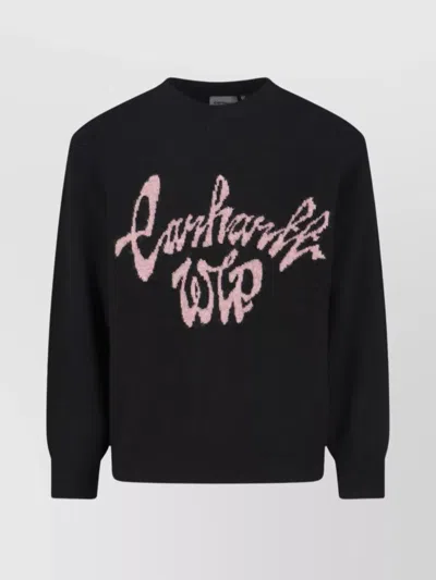 CARHARTT LONG SLEEVE CREW NECK SWEATER WITH RIBBED CUFFS