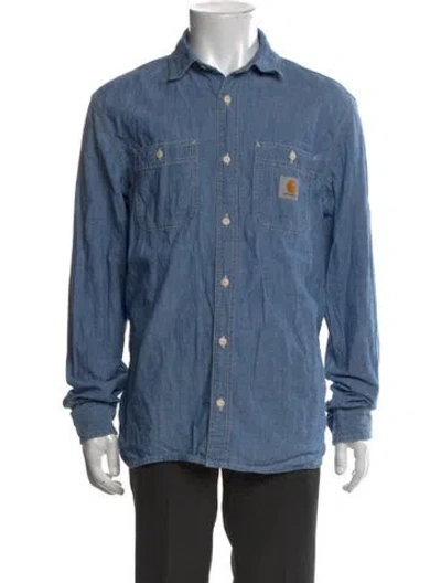 Pre-owned Carhartt Long Sleeve Denim Shirt In Blue