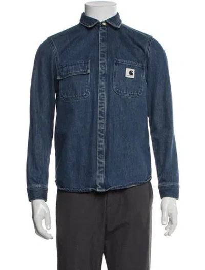 Pre-owned Carhartt Long Sleeve Denim Shirt In Blue