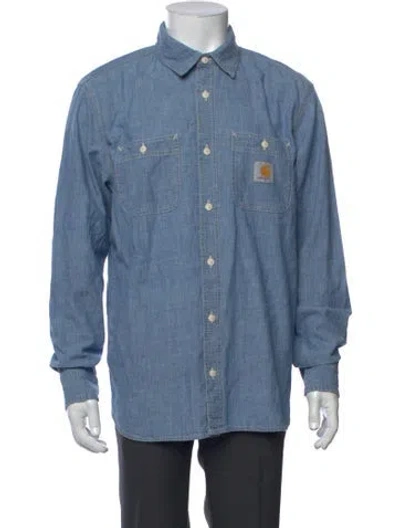 Pre-owned Carhartt Long Sleeve Denim Shirt In Blue