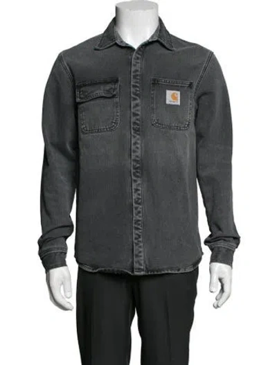 Pre-owned Carhartt Long Sleeve Denim Shirt In Gray