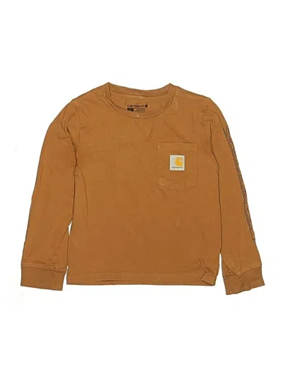 Pre-owned Carhartt Kids' Long Sleeve Henley Shirt In Brown