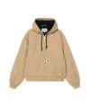 Carhartt Omens Dusty H Brown Active Hooded Cotton-canvas Jacket Xs In Nude