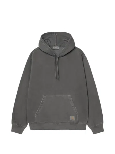 Carhartt Wip Black Hooded Torion Cotton Hoodie In Gray