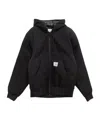 Carhartt Wip Active Liner Fleece Drawstring Hooded Jacket In Black