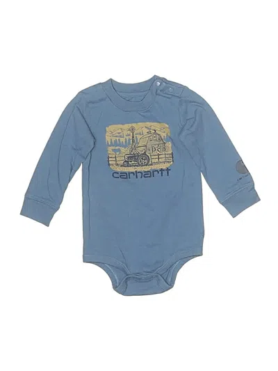 Pre-owned Carhartt Babies' Long Sleeve Onesie In Blue