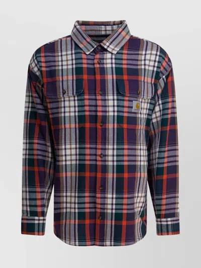 CARHARTT LONG SLEEVE PLAID SHIRT CHEST POCKETS