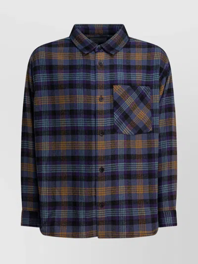 Carhartt Long Sleeve Plaid Shirt Front Pocket In Blue