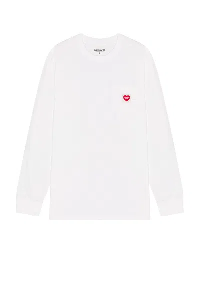 Carhartt Long Sleeve Pocket Heart T-shirt In White