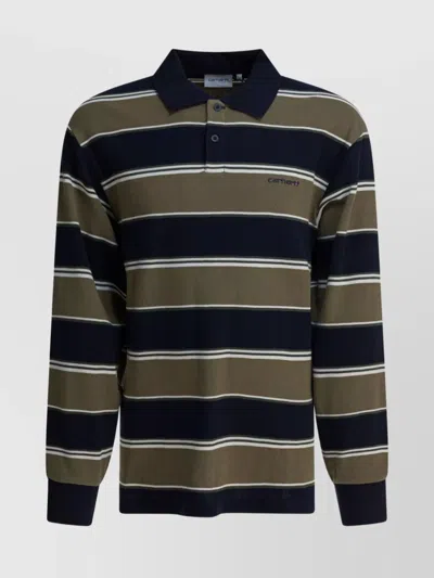 CARHARTT LONG SLEEVE STRIPED POLO SHIRT MALONE