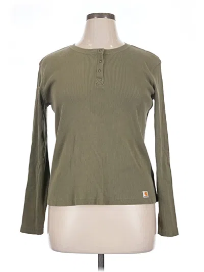 Pre-owned Carhartt Long Sleeve Top Green Crew Neck Tops