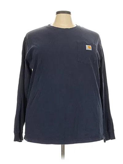 Pre-owned Carhartt Long Sleeve T-shirt In Blue