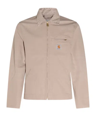 Carhartt Long Sleeve Zip-up Jacket In Nude