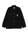 Carhartt Michigan Corduroy-trimmed Organic Cotton-canvas Chore Jacket In Black