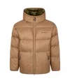 Carhartt Hooded Quilted Jacket Side Pockets In Brown
