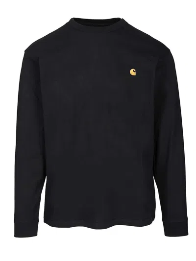 Carhartt Long-sleeved Cotton T-shirt In Black