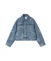 Carhartt Long-sleeved Denim Coat In Blue