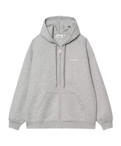 Carhartt Long-sleeved Hooded Sweatshirt In Gray