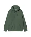 Carhartt Chase Chervil / Gold Hoodie In Green