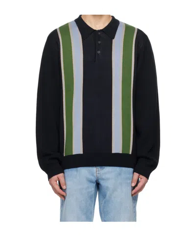 Carhartt Long-sleeved Polo Shirt In Black