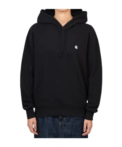 Carhartt Casey Logo-embroidered Cotton Hoodie In Black