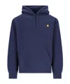Carhartt Cotton Blend Sweatshirt With Embroidered Frontal Logo In Black